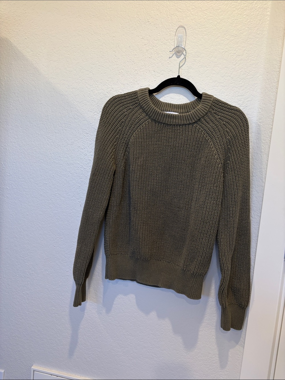 Evereve Chunky Knit Sweater – Olive Green Cozy Fall‎ Essential SZ Small